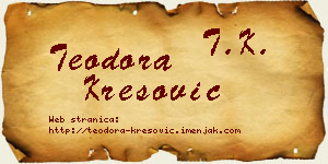 Teodora Kresović vizit kartica